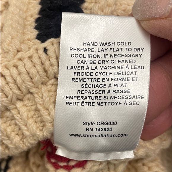 Callahan Knitwear Beige Multicolor Knit Crew Neck Sweater Cropped Long Sleeve - Picture 9 of 12